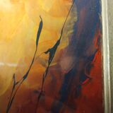 Abstract painting with golden frame