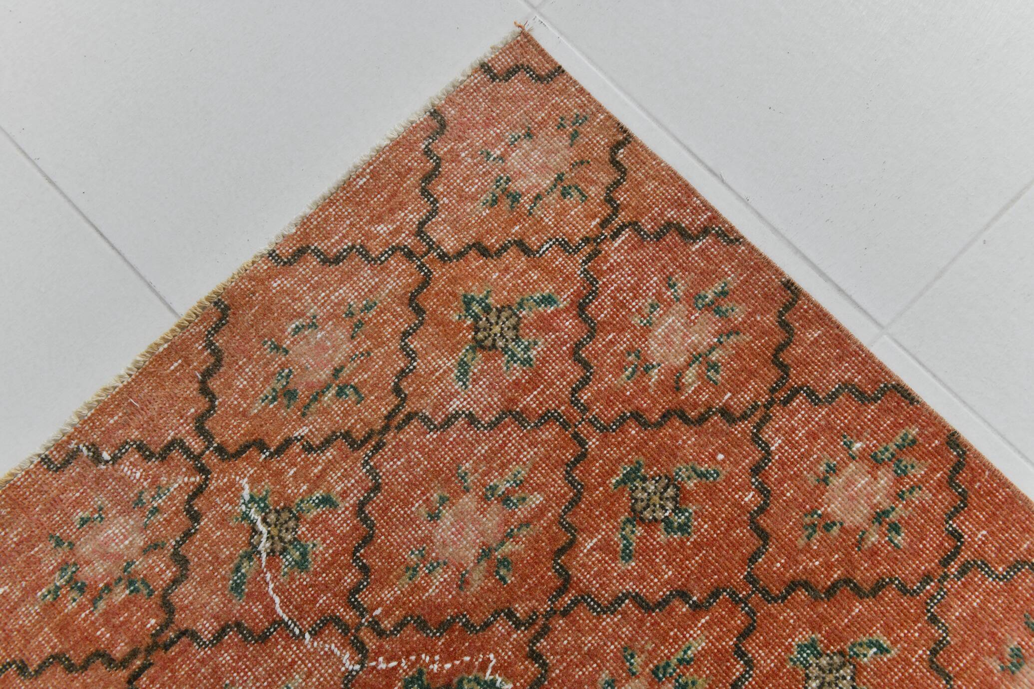 2x7 short vintage runner rug, 78x208cm