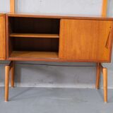 Mid-Century Modular Free Standing  Teak Wall Unit by Kjell Riise for Brodrene Jatogs, Norway, 1960s