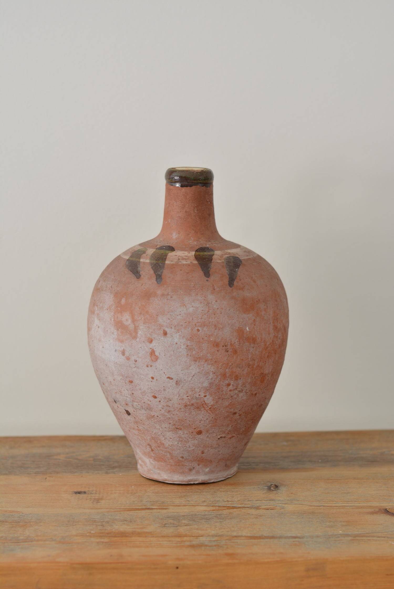 Ancient jug, terracotta pitcher from the Mediterranean.