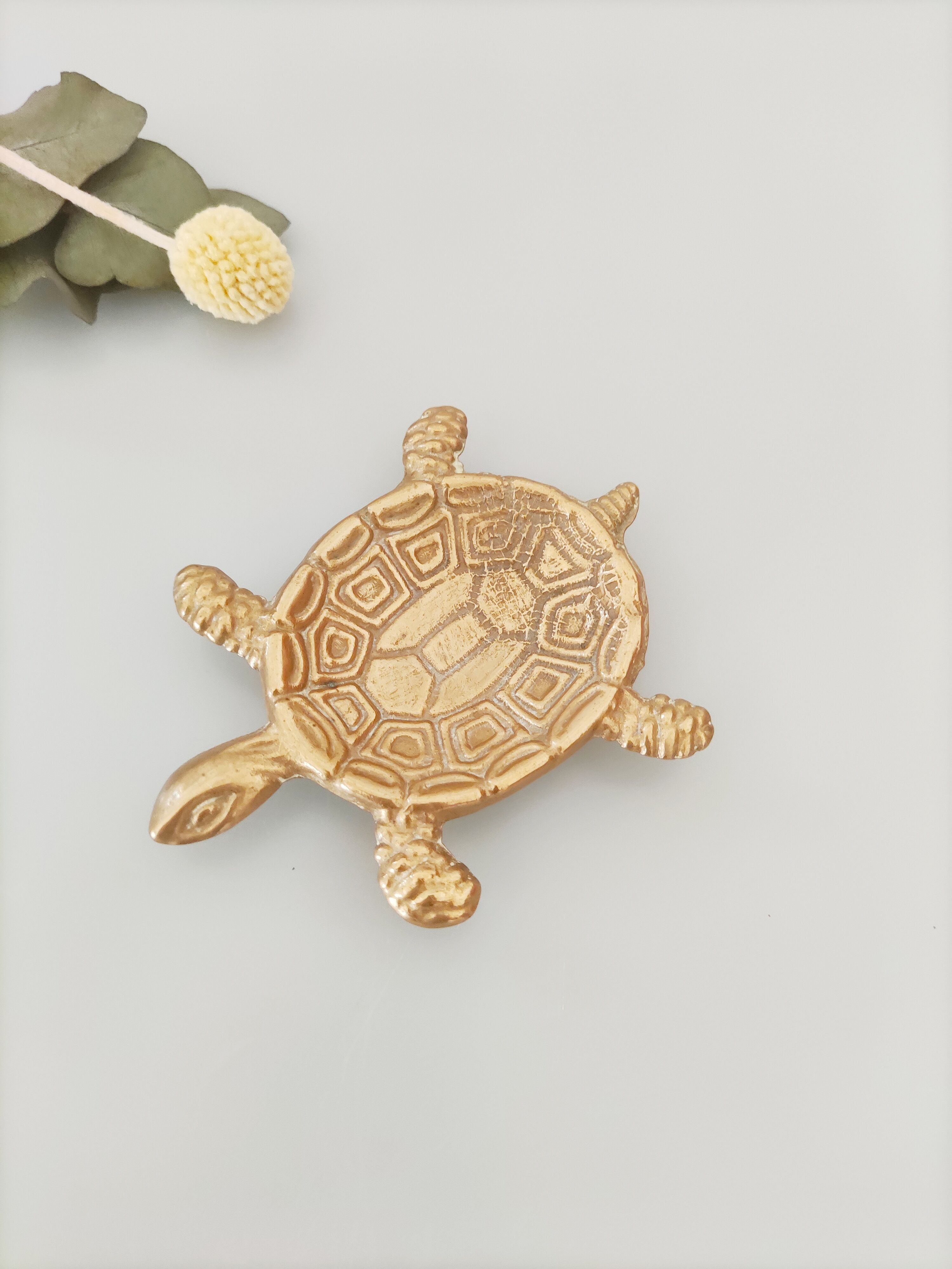 Turtle brass ashtray