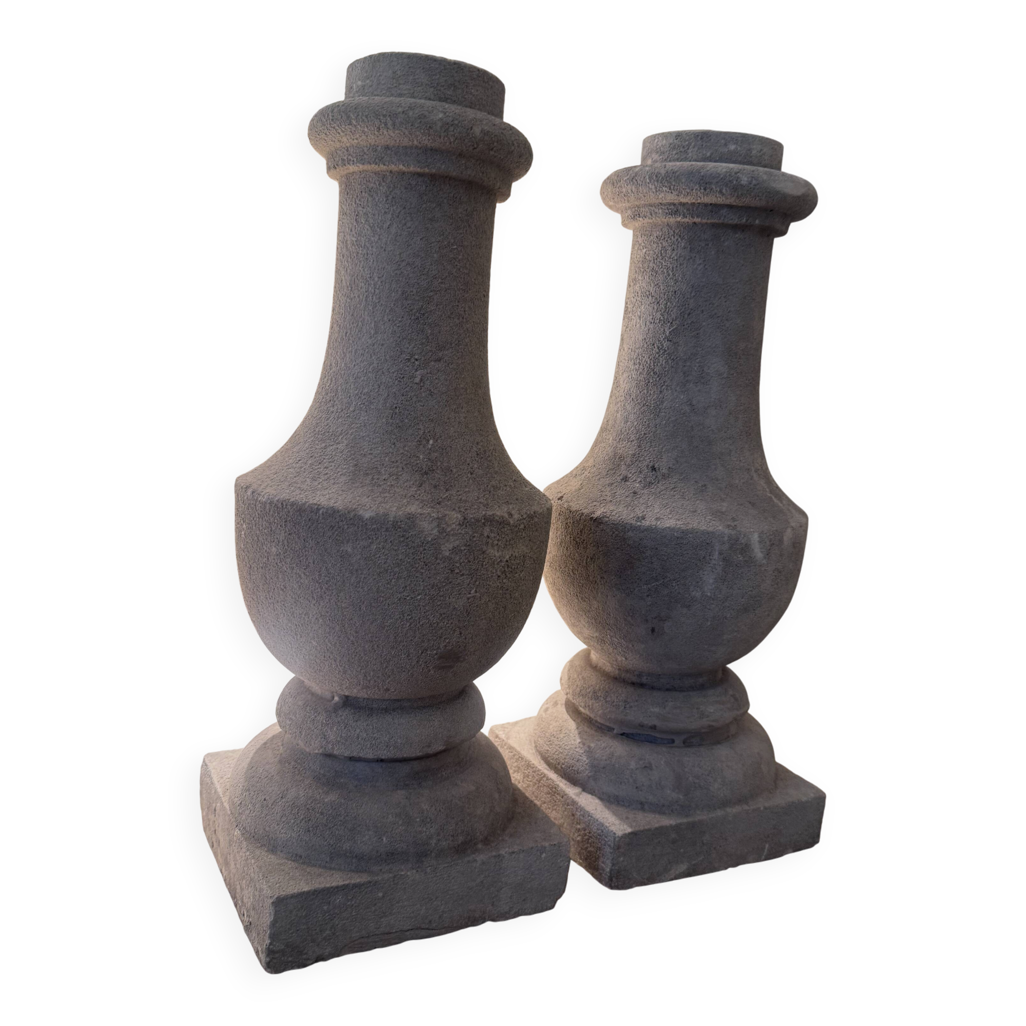 Lamp base balusters in stone