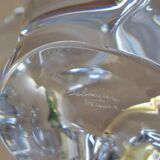 Old 2-light crystal candlestick signed SCHNEIDER FRANCE vintage design from the 60s