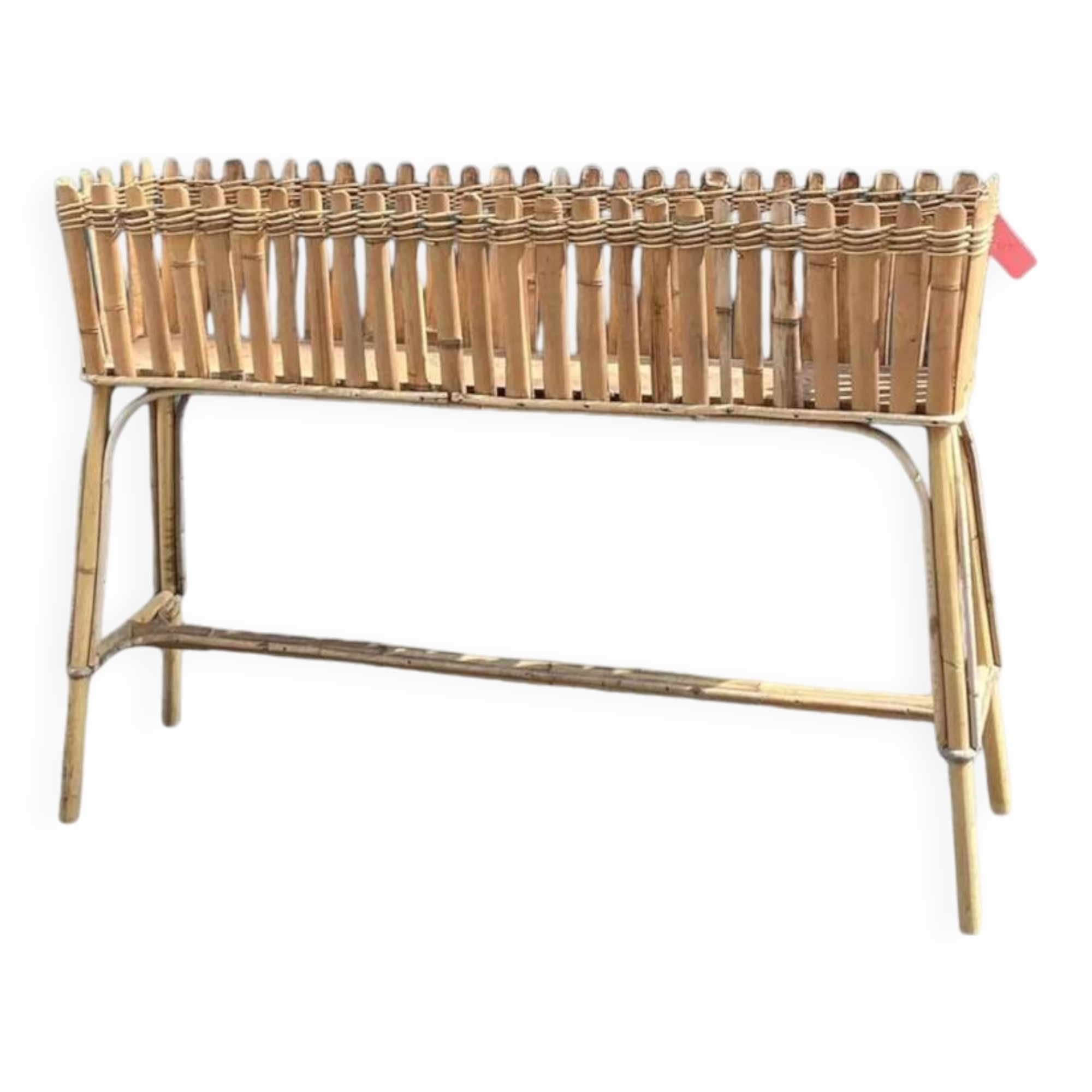 Large vintage bamboo planter