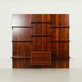 Poul Cadovius rosewood wall unit with back panels Cado, Denmark, 1960s