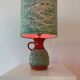 Wireless Jasba table lamp - West German pottery with fish decor | 41 cm