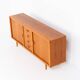 Buffet en teck avec portes à tambour par Silkeborg (Danemark, années 1960).
