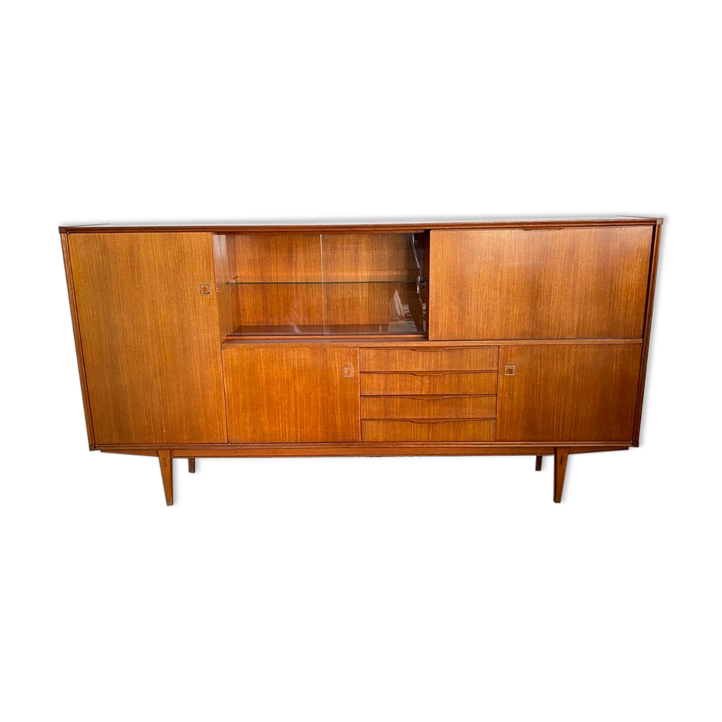 Enfilade haute bar en teck nf aarno scandinave années 60 | Selency
