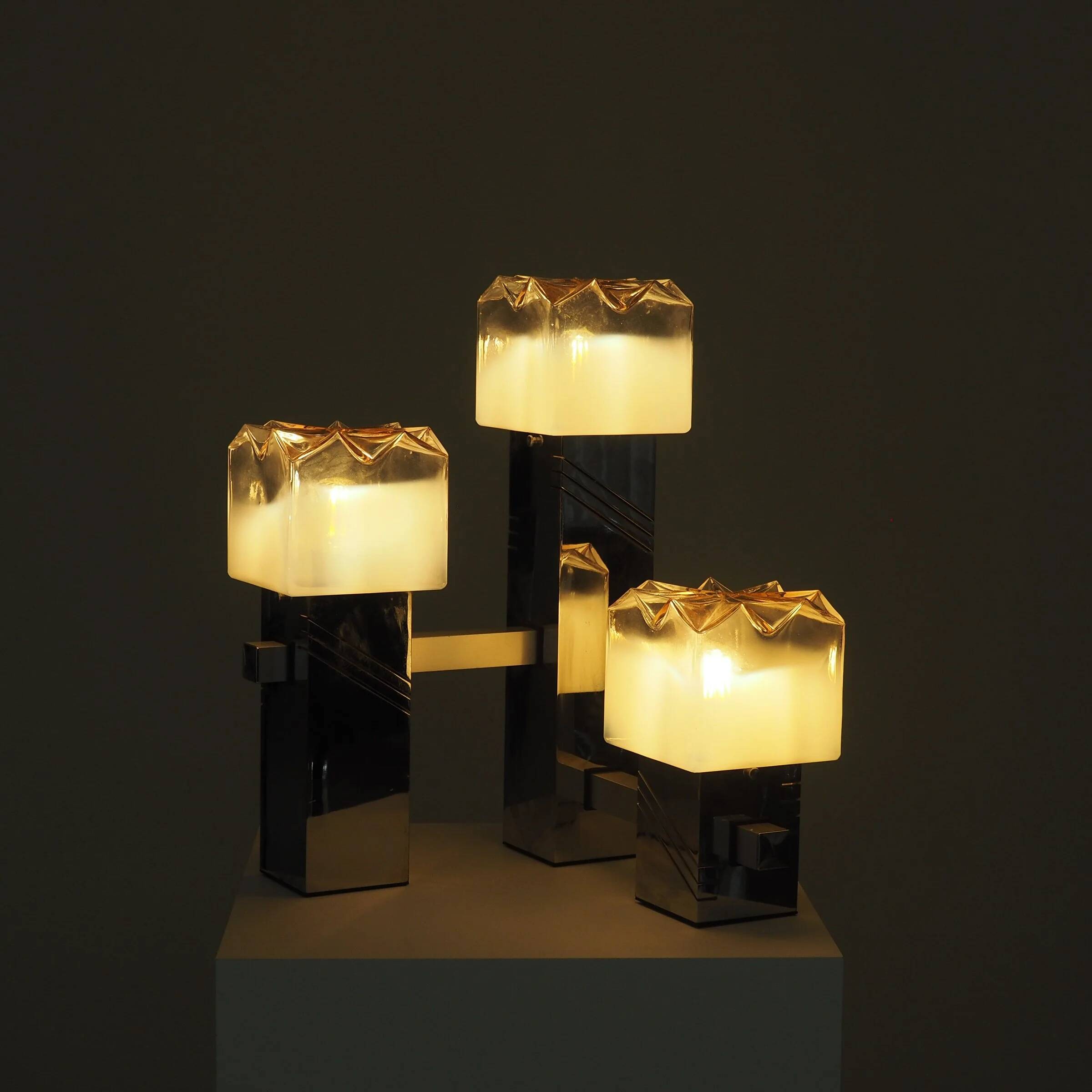 Table lamp with Murano glass shades by Gaetano Sciolari