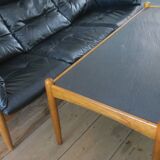 Table basse en chêne massif et ardoise, style milieu du siècle, signée Eric Merthen, Suède, années 1960