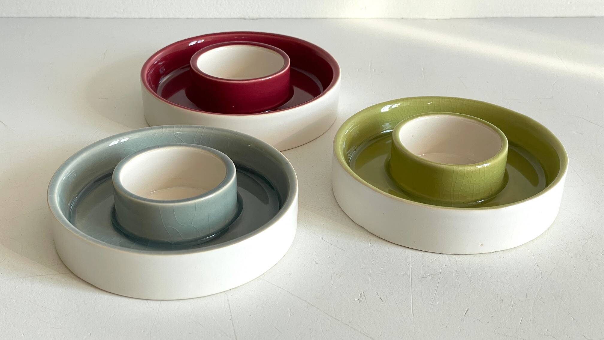 BOUGEOIRS Cracked Ceramic Candle Holder