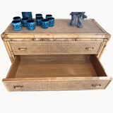 Commode en bambou et rotin