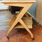 Ancienne desserte scandinave en bois blond