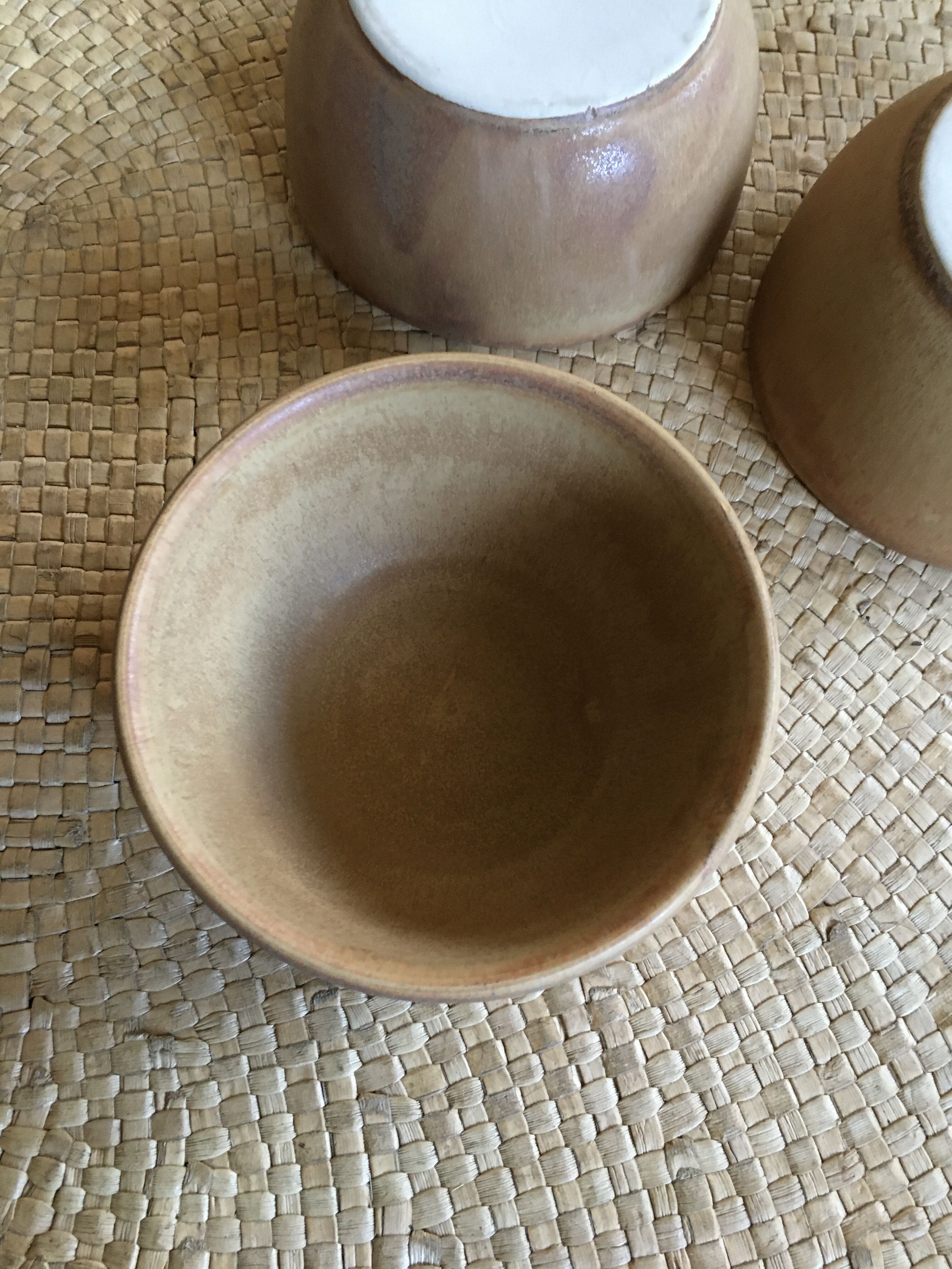 Series of 3 sandstone bowls