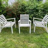 Set of 3 garden armchairs, 1950