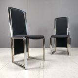 Vintage brass and chrome dining chairs set of 8 - 1970s