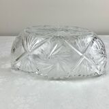 Coupe, vide-poches ovale en verre ciselé
