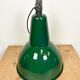 Industrial green enamel factory lamp with cast iron top, 1960s