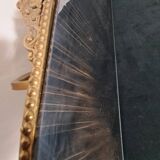 Console D’Applique Murale Années 50 en Métal Doré avec Plateau Miroir