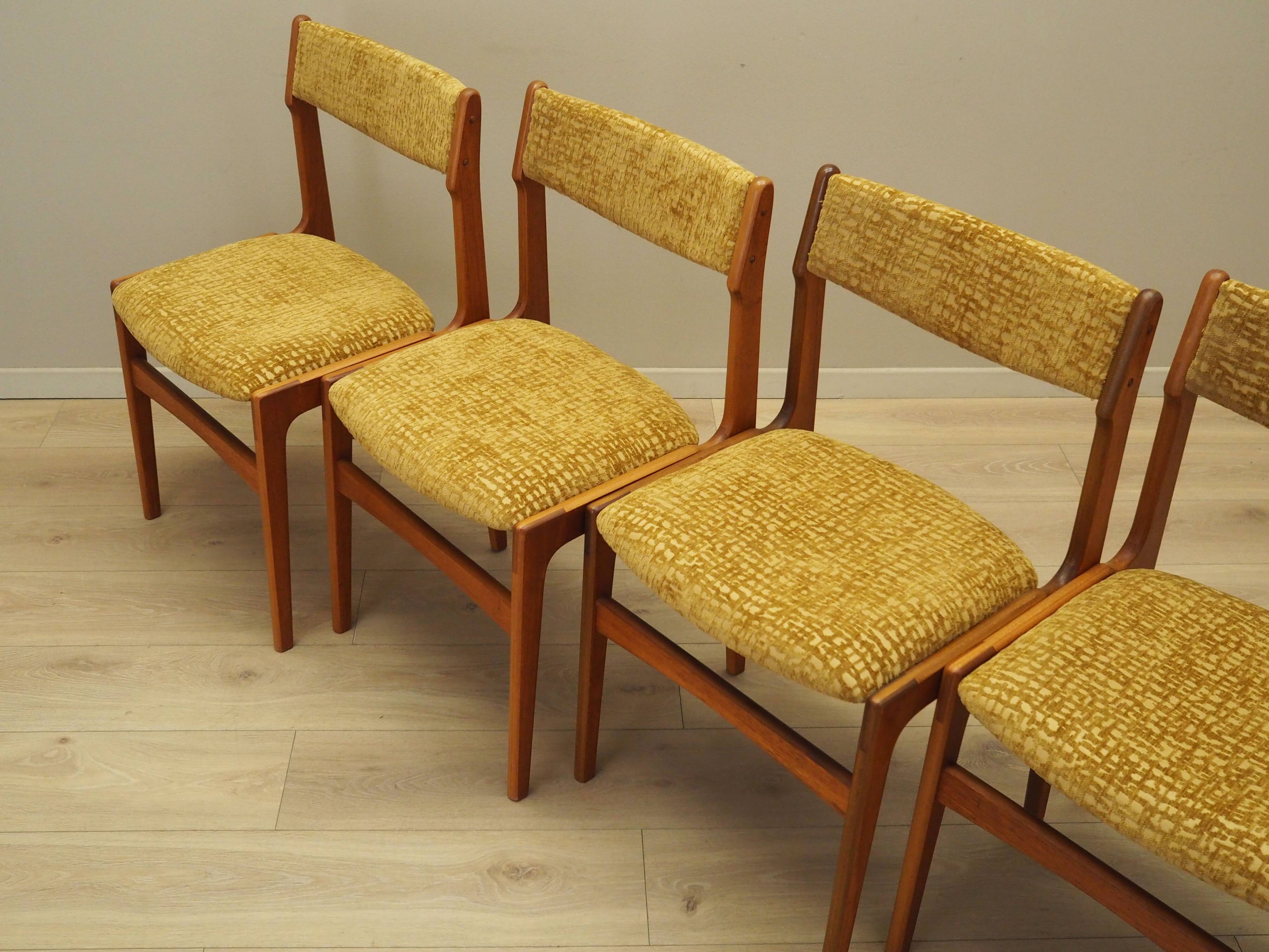 Set of six teak chairs, Danish design, 1970s, production: Denmark