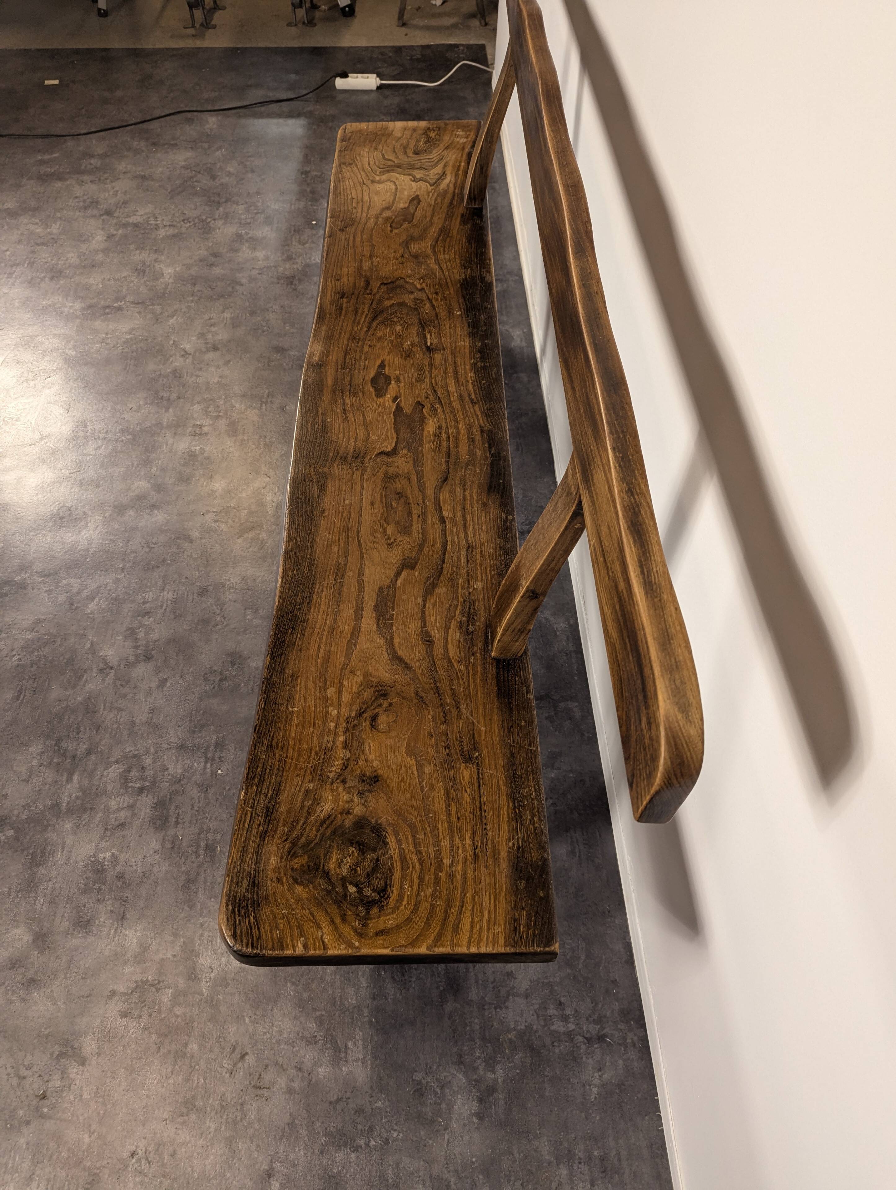 Pair of Aranjou solid elm benches