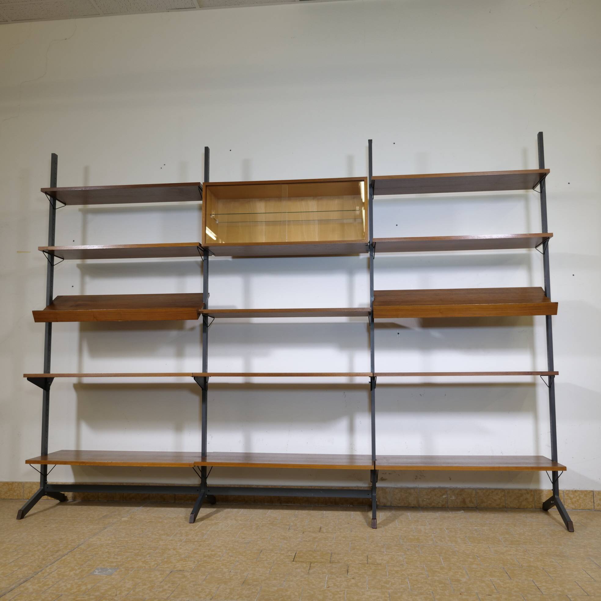 Free Standing Modular Teak Shelving System by Olof Pira, 1960s