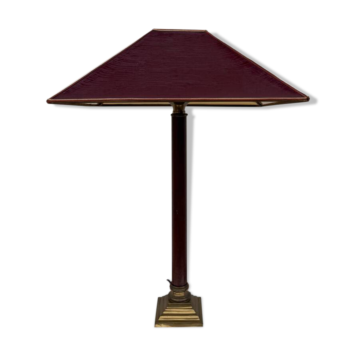 Large teak and bronze lamp from the 1970s