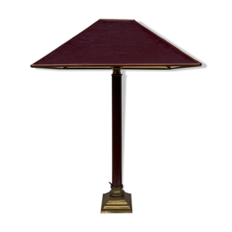 Large teak and bronze lamp from the 1970s