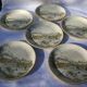 6 flat plates english faience biltons - landscape village