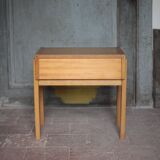 Vintage wooden bedside table, nightstand, side table, modernist.