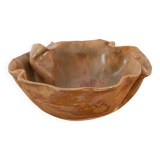 Handmade Small Ceramic Bowl, Signed Studio Pottery Piece, Folded Clay Style