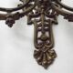 Pair of Heavy Victorian Bronze Triple Wall Sconces Griffin & Flower Detail