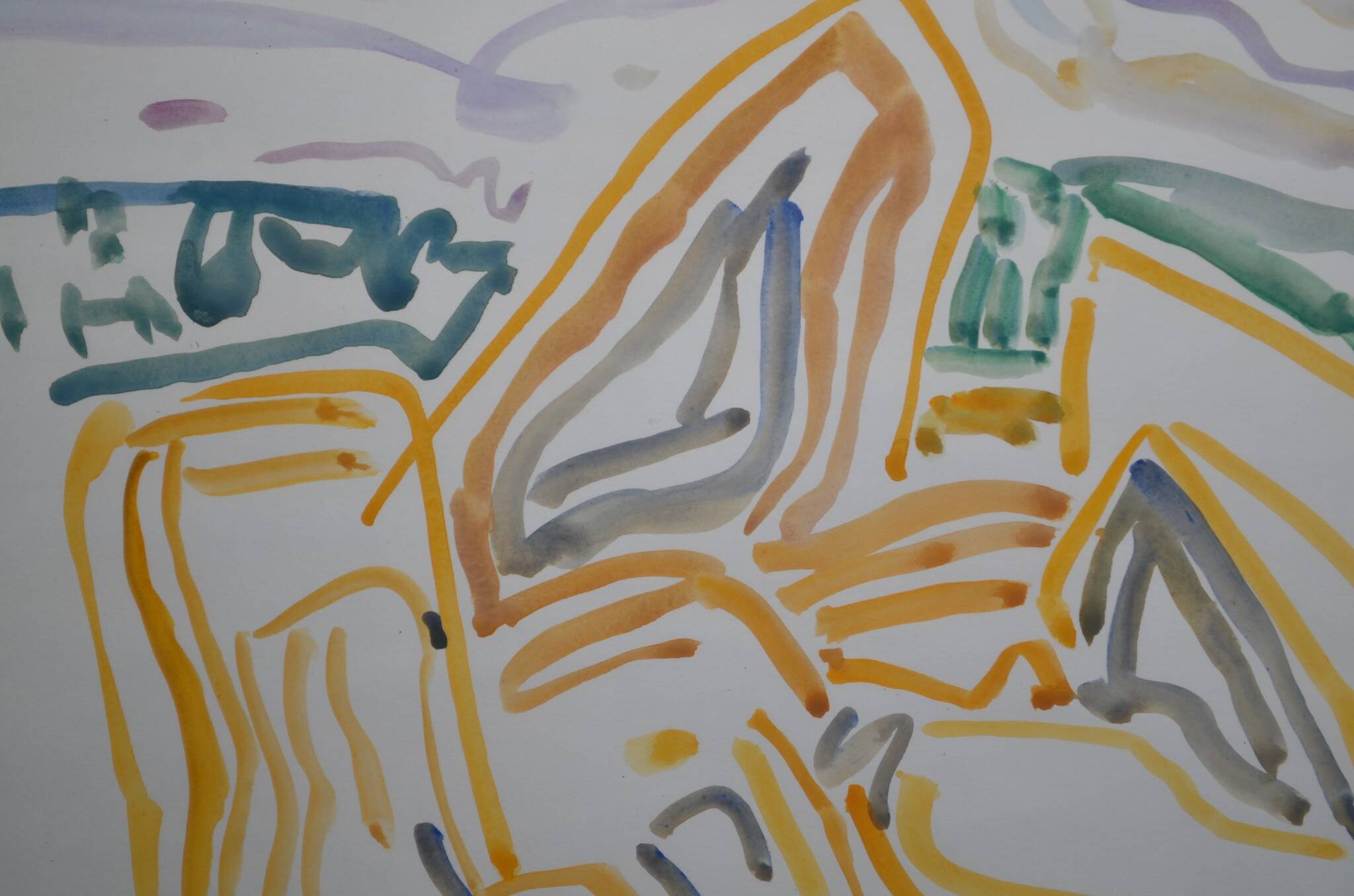 Peter PFOSI (1913-2004) "Landscape" Watercolor monogrammed and dated 1987