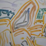 Peter PFOSI (1913-2004) "Landscape" Watercolor monogrammed and dated 1987