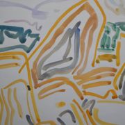 Peter PFOSI (1913-2004) "Landscape" Watercolor monogrammed and dated 1987