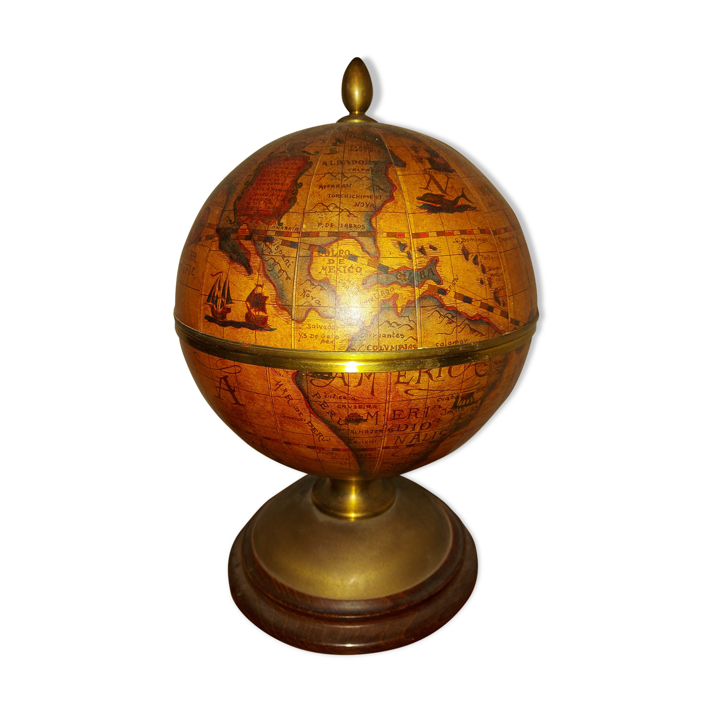 Vintage ice bucket (made in italy) Globe Earth, world map