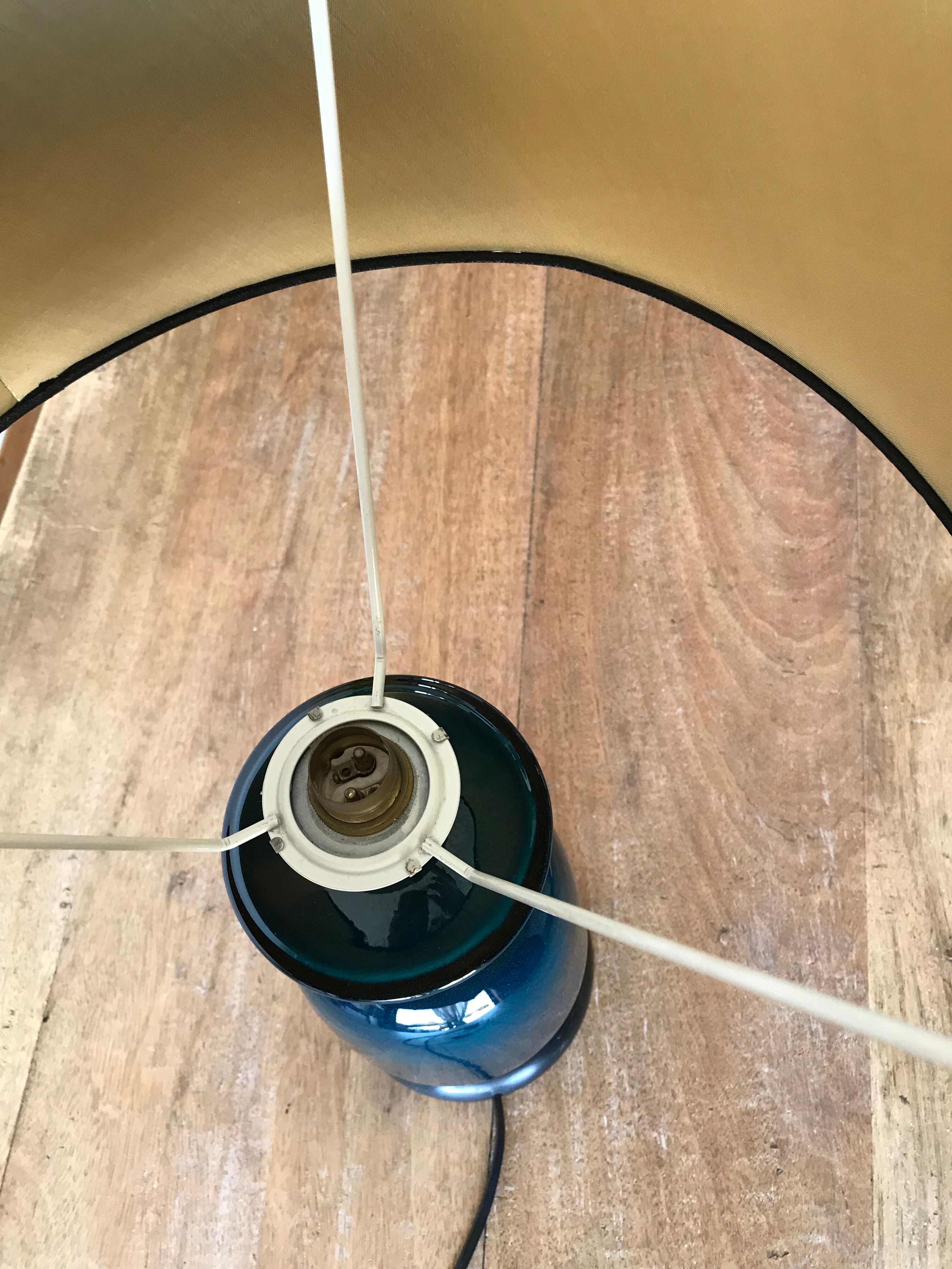 Lampe céramique bleu