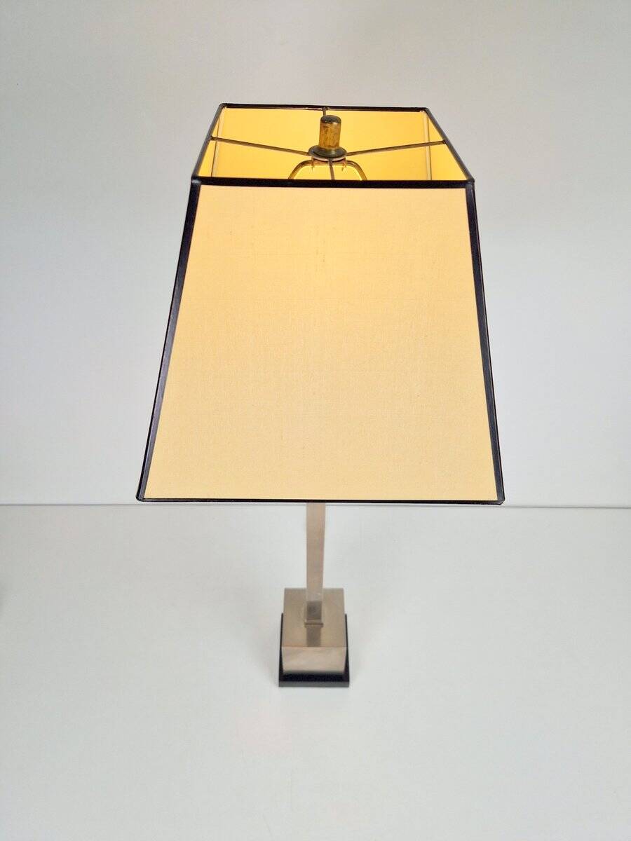 Lampe de table en argent vintage Empire, années 1970
