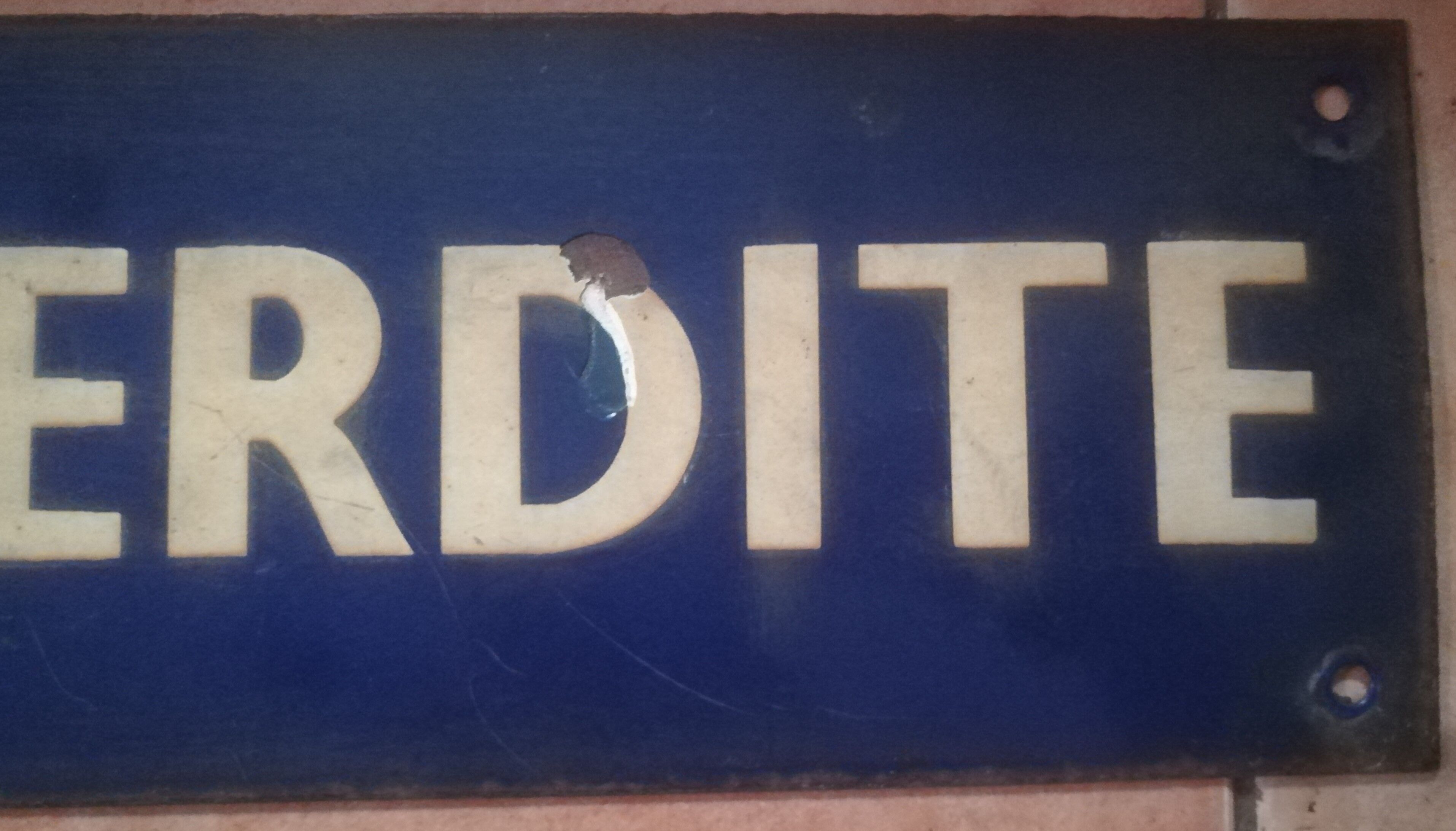 Enamelled steel plate old SNCF 1960