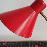 Lamp cocotte red gooseneck brass perforated stars