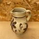 Ancien pichet betschsorf grès beige deco fleurs marron bleu vintage