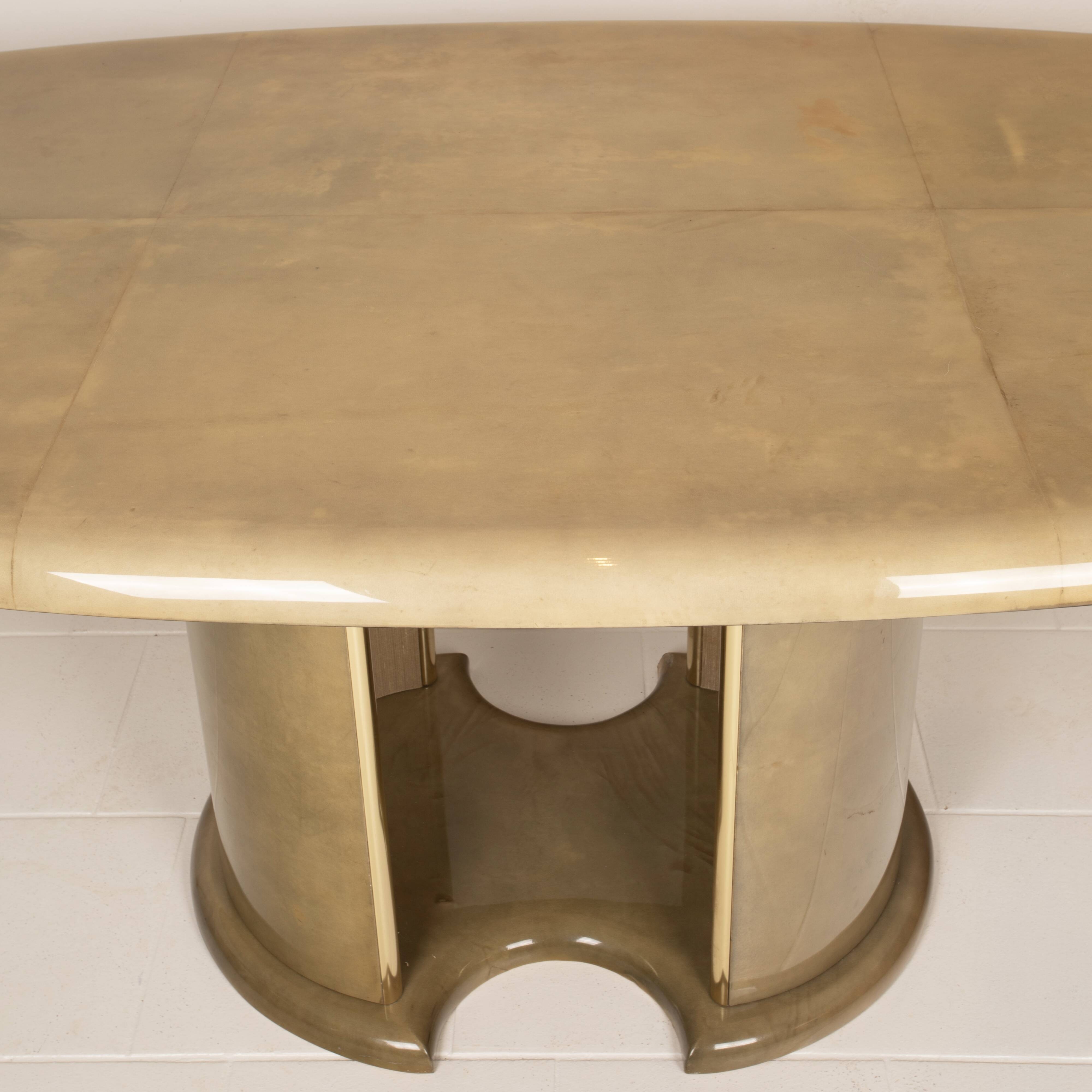 Angelo Mazzola parchment table produced by Ar.Vi Salpol, 1980