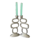Pair of aluminum candlesticks
