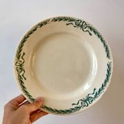 set of 5 large flat plates in Terre de Fer Longchamp model Belleville late 19th century