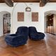 Pair of vintage 70s velvet armchairs