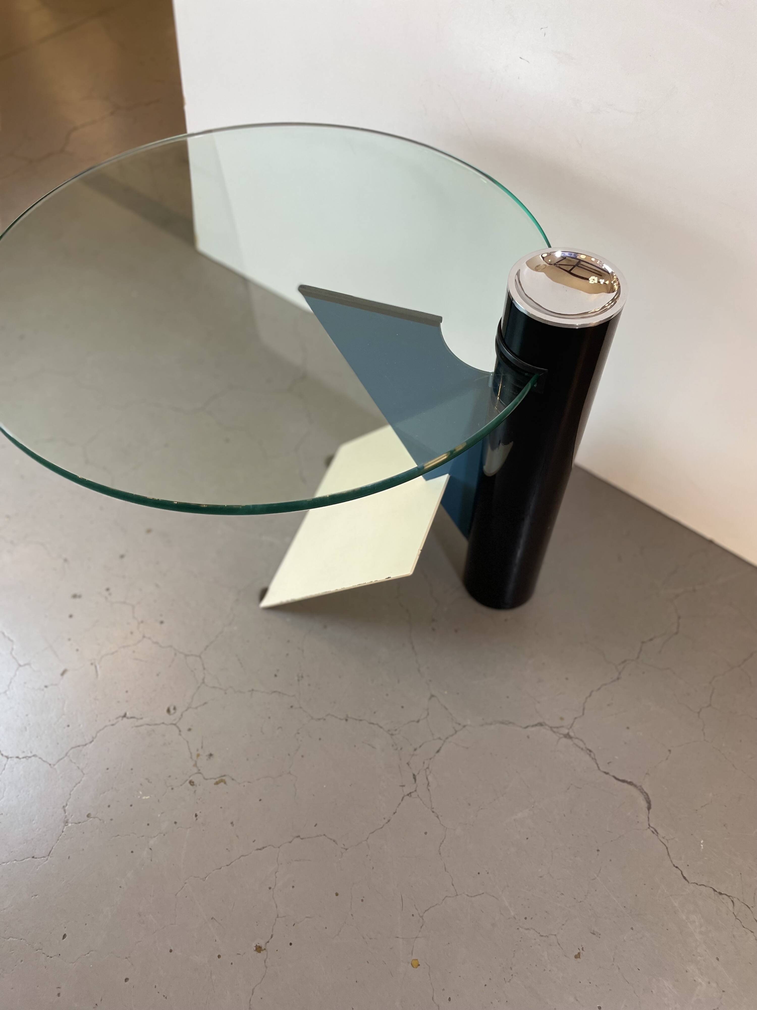 Memphis Postmodern Side Table by Peter Shire for Saporiti, 1980s