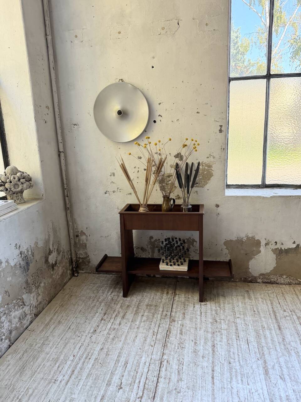 Jardinière années 50 palissandre constructiviste