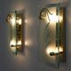 Pair of Mid-Century Modern Italian Crystal and Brass Sconces, 1970s