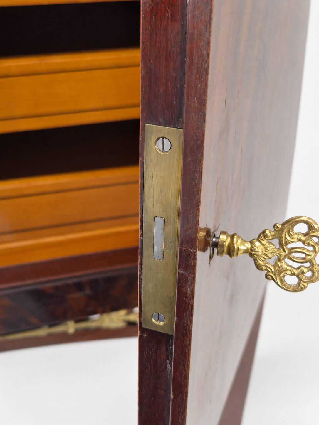 Swedish Grace Cabinet, Flamed Mahogany