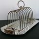 Foie gras serving tray and silver metal toast display